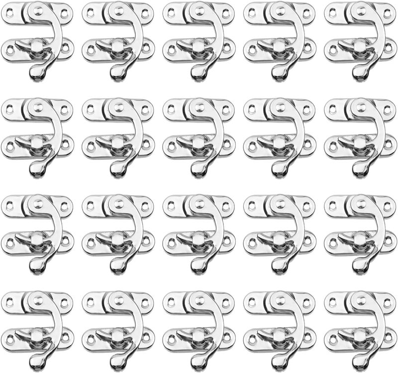 Sscon 20Pcs Silver Vintage Lock Clasp Right Latch Antique Swing Clasp Latch for Jewelry Box (43mm x 37mm) - Image 1